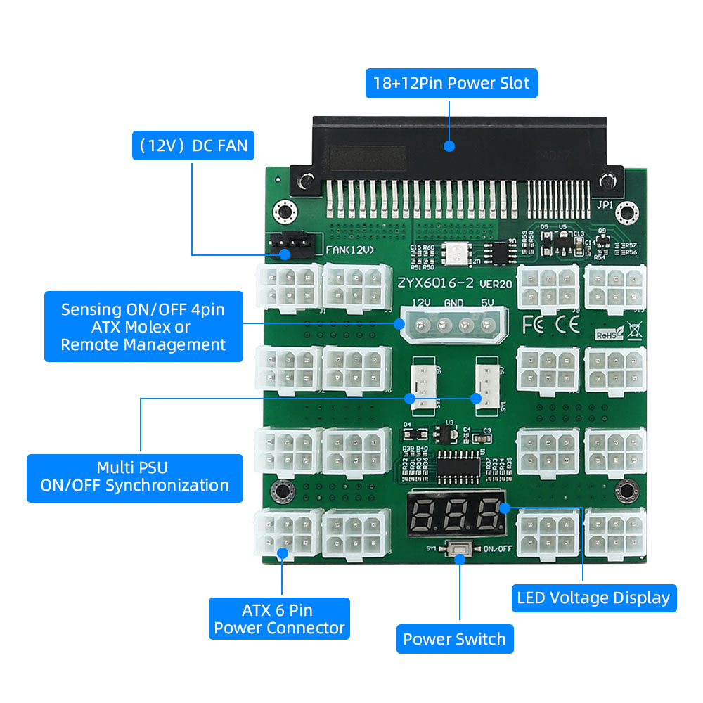 Breakout Board Dell 750W 1100W - 2000W Atx Mining Power Supply recension och pris