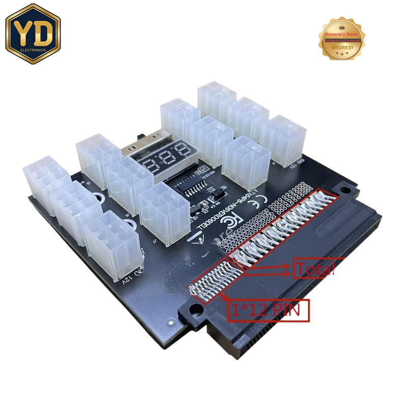 YD PCI-E 12V 50Pin to ATX 12 X - 2400W Server Psu Breakout Board recension och pris