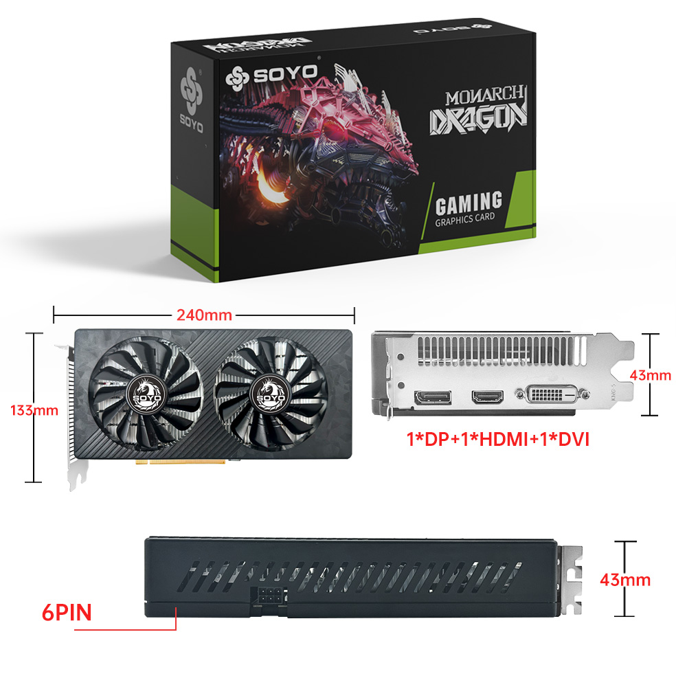 SOYO AMD RX 590 8GB Placa De V - Rtx 3070 8Gb Graphics Card recension och pris