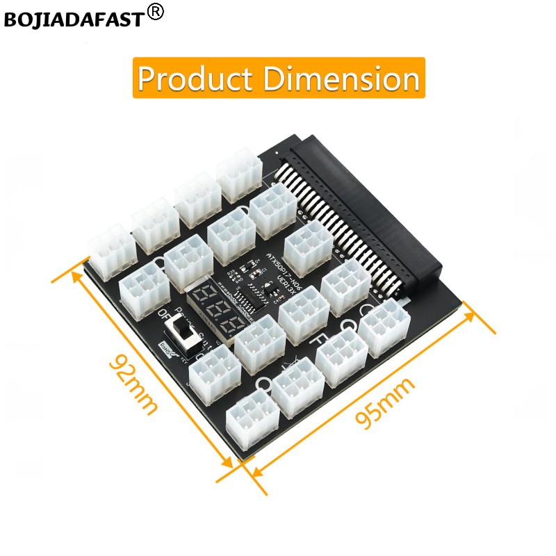 17 Ports PCIe 6Pin Connector S - 2400W Server Psu Breakout Board recension och pris